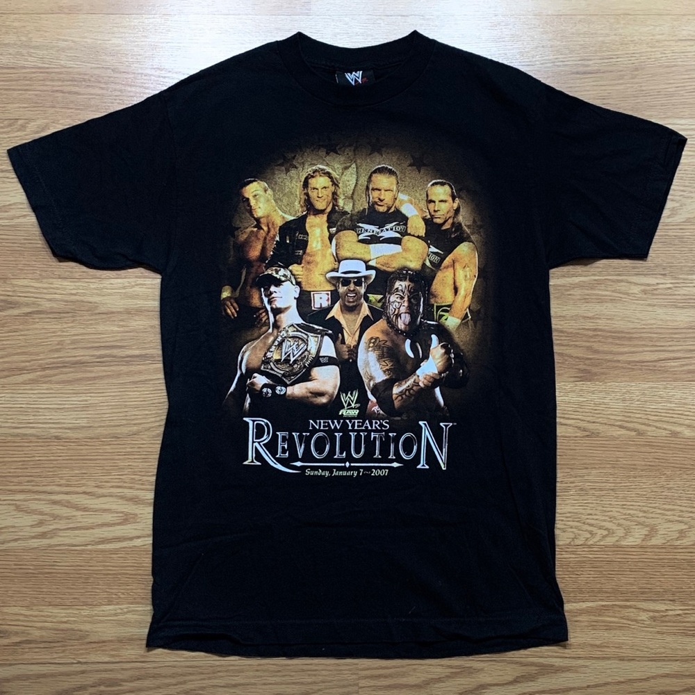 2007 WWE New Year's Revolution PPV T Shirt WWF WCW
